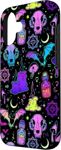 Miniatura 2 de Funda de brujería mágica para iPhone 16 con diseño gótico pastel de Halloween