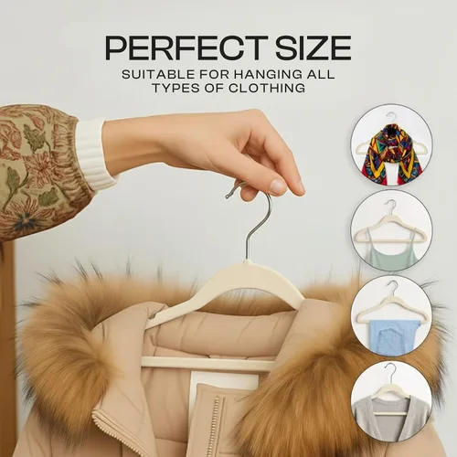 Miniatura 4 de Utopia Home Perchas de terciopelo paquete de 50 – Perchas antideslizantes con gancho giratorio de 360 grados – para pantalones, abrigos, camisas
