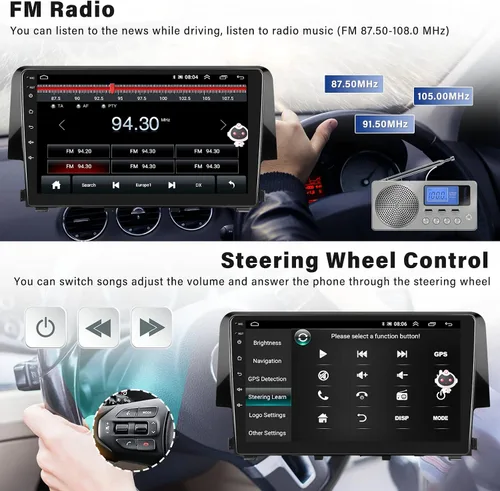 Miniatura 8 de Radio estéreo para coche Android 13 para Honda Civic 2016 2017 2018 2019 2020 con CarPlay inalámbrico Android Auto Mirror Link 2G+64G con Bluetooth
