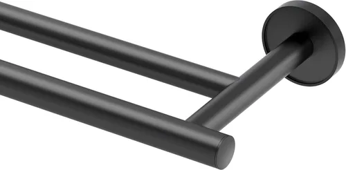 Miniatura 5 de Gatco 4244MX Latitude II - Toallero doble de 24 pulgadas, negro mate/soporte para toallas doble montado en la pared para baño