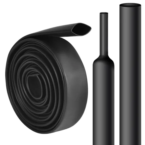 Tubo termorretráctil de 1-1/2 pulgadas, tubina termorretráctil impermeable de 5 pies con relación 3:1, forro adhesivo, tubo de envoltura de alambre