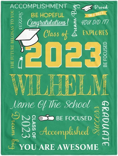 Miniatura 11 de Manta de graduación personalizada, regalos de graduación 2023, clase de graduación de 2023 con nombre de la universidad, manta de regalo