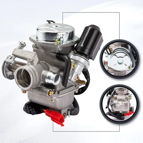 Miniatura 5 de Carburador GY6 150cc para motores de 4 tiempos 125cc 152QMJ 157QMJ Motocicleta Scooter con estrangulador eléctrico de 24mm PD24J con colector