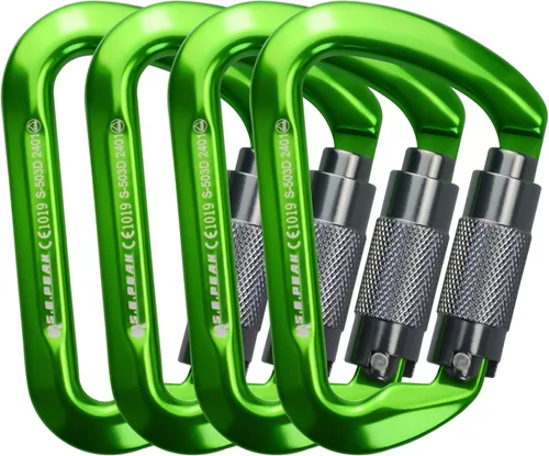 Miniatura 9 de SEPEAK UIAA - Mosquetones de escalada de 30 kN con cierre de rosca, mosquetones profesionales de servicio pesado para escalada, montañismo, rappel