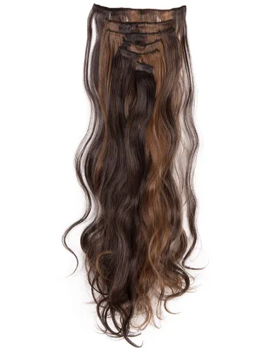 Miniatura 3 de Extensiones de cabello ondulado, doble trama, 7 piezas con 16 clips, largo de 24 pulgadas