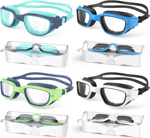 Miniatura 9 de Kids Swim Goggles, Swimming Goggles for Kids 6-14, Anti-Fog UV Protection Pool Glasses for Boys Girls Children Rosa azul+azul púrpura+azul marino