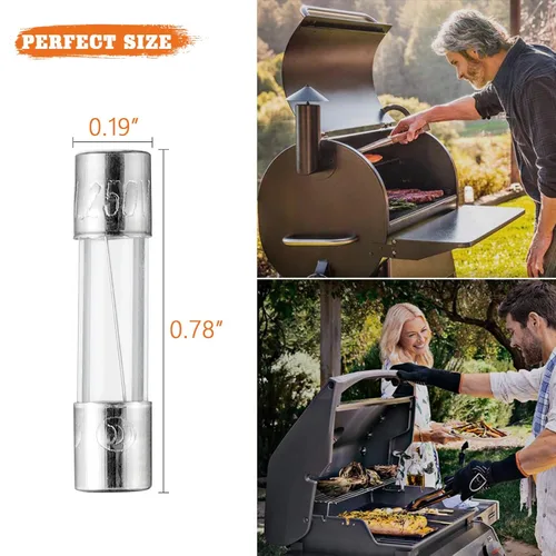 Miniatura 2 de Fusible de repuesto de 5A 250 V para parrillas de pellets Pit Boss, Traeger, Camp Chef, Green Mountain y Z Grill (10 unidades)