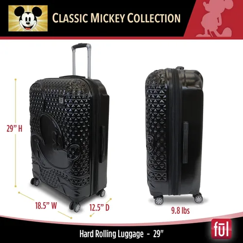 Miniatura 2 de FUL Disney Mickey Mouse - Maleta rígida con ruedas giratorias, Negro -, Disney Mickey Mouse - Maleta rígida con ruedas giratorias