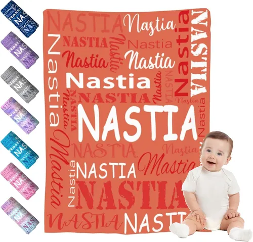 Miniatura 8 de Mantas de bebé personalizadas para niño y niña, manta de bebé personalizada con nombre para niños y adultos, mantas suaves personalizadas