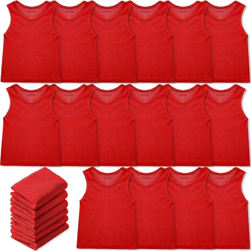 Miniatura 11 de Sintege 24 piezas de malla de nailon Scrimmage Team Practice Chalecos Pinnies Jerseys para niños Jóvenes Deportes Baloncesto Fútbol Fútbol