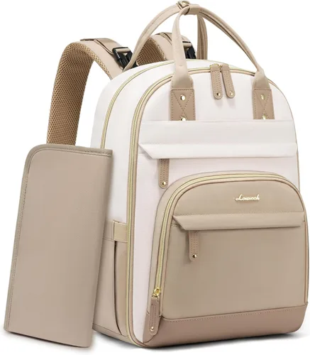 Miniatura 10 de LOVEVOOK Mochila para Pañales, Bolsa de Bebé con Cambiador, Mochila Grande para Pañales Niño Niña, Bolsa Impermeable para Registro de Bebé para Mamá