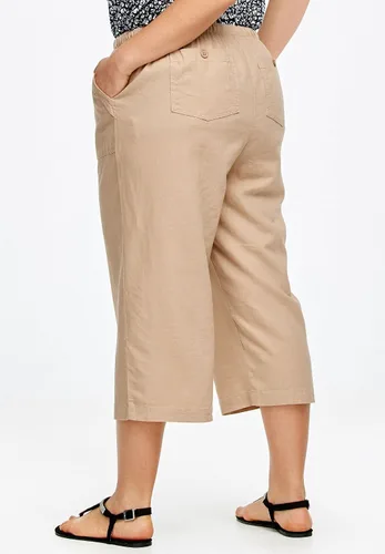 Miniatura 3 de Ellos Pantalones capri con cordón y mezcla de lino para mujer