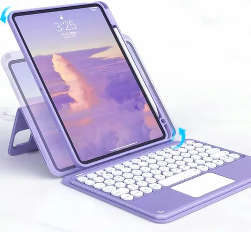 Miniatura 10 de Funda con teclado para iPad mini6 con panel táctil horizontal o vertical, magnética, desmontable, teclado BT transparente para iPad Mini 6ª Azul