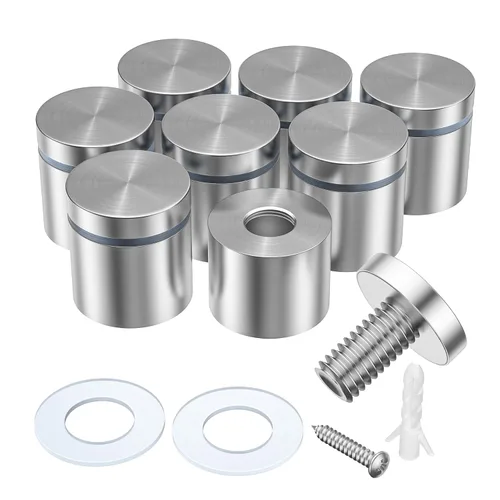 Miniatura 9 de LuckIn Paquete de 8 tornillos de separación para acrílico (3/4 pulgadas de diámetro x 1 pulgada de largo), accesorios de montaje de pared de acero