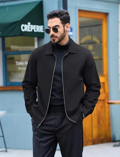 Miniatura 5 de TACVASEN Chaqueta Cortavientos Ligera para Hombre con Cremallera Completa Cuello Plegable Chaquetas Abrigo Casual Ligero con Bolsillos con Cremallera