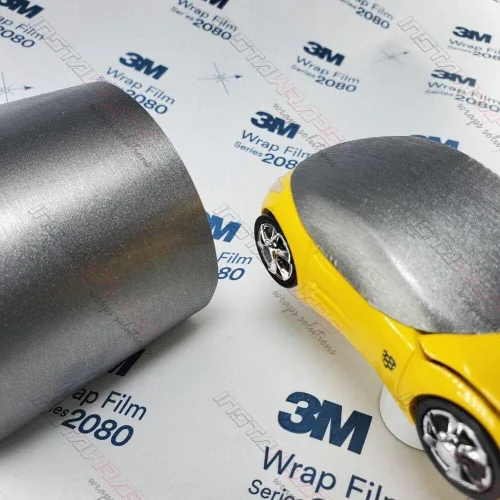 Miniatura 2 de 3M - Rollo de envoltura para automóvil 2080 de titanio cepillado BR230 (muestra de 3 pulg x 5 pulg) Envoltura de vinilo automotriz