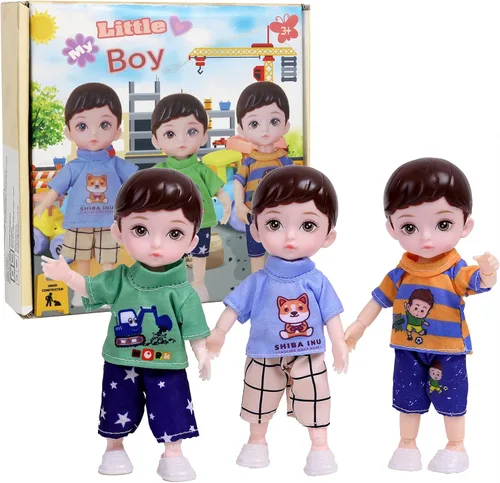 Juego de muñecas de 6 pulgadas, muñeca articulada con bola para niños, con ropa, con caja de regalo y tarjeta de felicitación, regalo ideal para