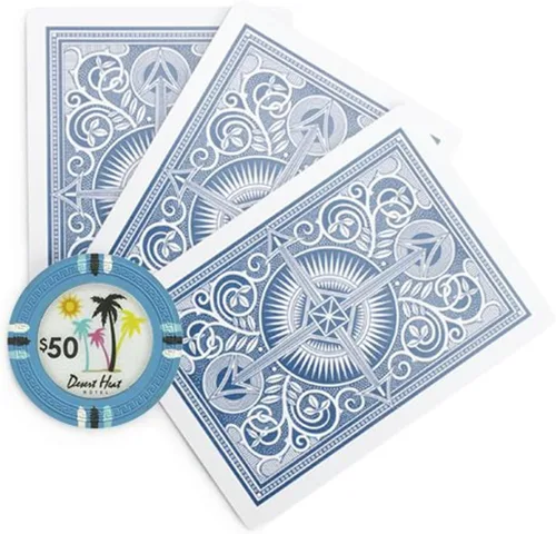 Miniatura 3 de Claysmith Gaming Desert Heat Poker Chip - Compuesto de arcilla pesada de 0.48 oz, paquete de 50 Azul ($50 Light Blue)