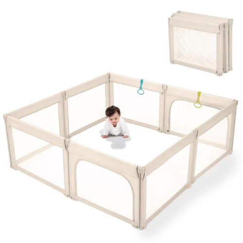 Miniatura 13 de Dora dotey Corralito gris claro para bebés y niños pequeños, plegable y ajustable, 71 x 59 x 27 pulgadas Plegable Gris Claro