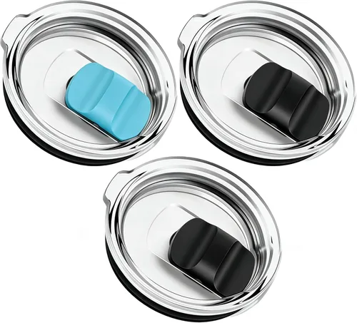 Miniatura 22 de 10 oz Wine Tumbler Lid Replacement, 2 Pack Magnetic Slider Cup Lids Compatible with YETI 6 oz Espresso Mug, 8 oz Stackable Cup, 10oz Tumbler and 10