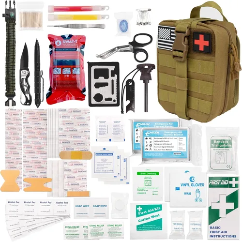 Miniatura 8 de Kit de primeros auxilios de supervivencia de 242 piezas con torniquete SWAT-T fabricado en EE. UU. Kit de trauma de emergencia IFAK Equipo