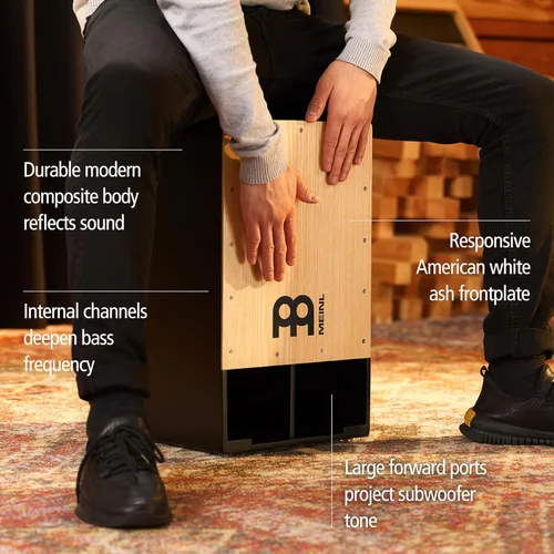Miniatura 3 de Meinl Subwoofer Bass Cajon Box Drum con trampas internas - NO FABRICADO EN CHINA - Superficie de juego de fresno blanco americano, GARANTÍA DE 2