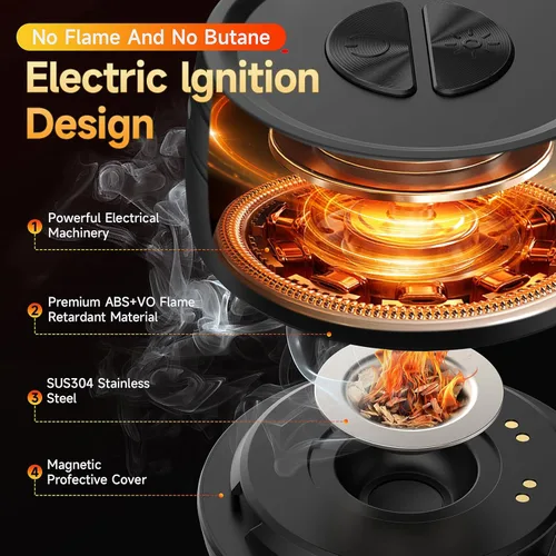 Miniatura 2 de Kit de ahumador de whisky eléctrico con mechero incorporado, recargable, kit de ahumador de cócteles al estilo antiguo, bourbon y bebidas con 6