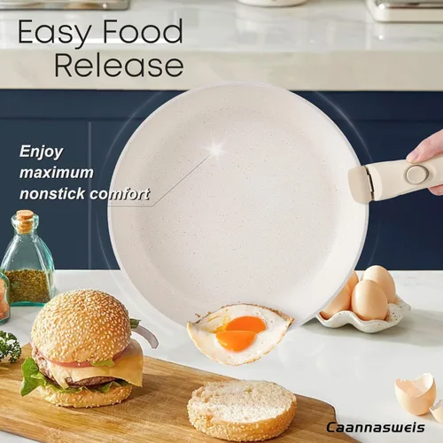 Miniatura 2 de Caannasweis Juego de utensilios de cocina antiadherentes desmontables, ollas y sartenes de inducción apilables con asas extraíbles, aptos