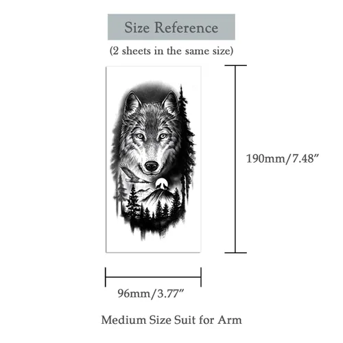 Miniatura 7 de 2 hojas de tatuajes temporales de león, cruz de Jesús, para hombres y mujeres, religiosas, calcomanías falsas de tatuaje, realista, blanco y negro