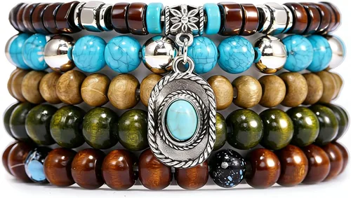 Miniatura 33 de Pulsera Gótica Ajustable de Cuero Trenzado Punk Multicapa de Estilo Grunge, Conjunto de Pulseras Emo con Brazalete de Metal, Envoltura