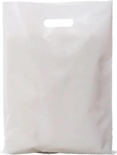 ysmile Bolsa de plástico para compras para pequeñas empresas, bolsa de polietileno para mercancías con asa troquelada de gran tamaño 11.8x15.8 -