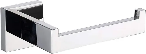 TASTOS Soporte de papel higiénico de cromo pulido SUS304 de acero inoxidable, moderno soporte cuadrado de medio abierto para baño de 5 pulgadas,