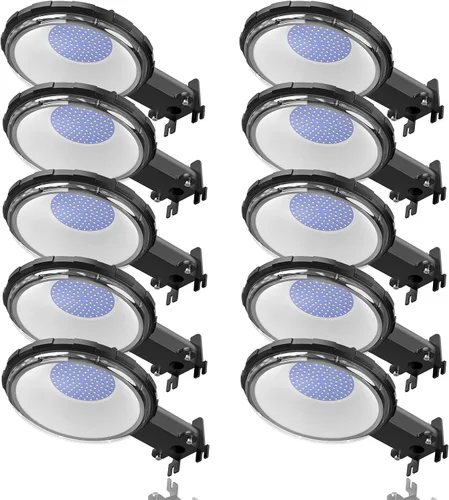 Miniatura 11 de Viugreum Paquete de 2 luces LED de granero de 100 W, 12000 lm, iluminación exterior del anochecer al amanecer, luz de jardín IP65 impermeable 5000 K