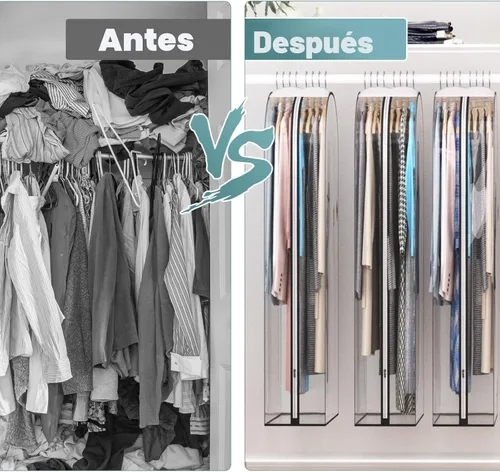 Miniatura 8 de Liuoud Bolsa Transparente para Colgar Ropa de 10" con Fuelle, Bolsas para Trajes de 32" para Almacenamiento de Closet Abierto, Cubierta de Ropa