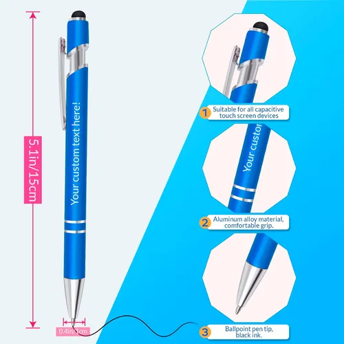 Miniatura 2 de Bolígrafos personalizados, bolígrafo grabador de negocios personalizados, bolígrafos personalizados con nombre, lápices capacitivos para pantallas