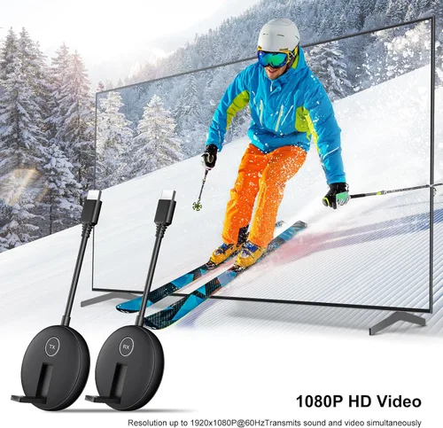 Miniatura 4 de Kit de transmisor y receptor HDMI inalámbrico. Extensor inalámbrico HDMI compatible con frecuencias de 2.4/5 GHz para transmisión de video y audio