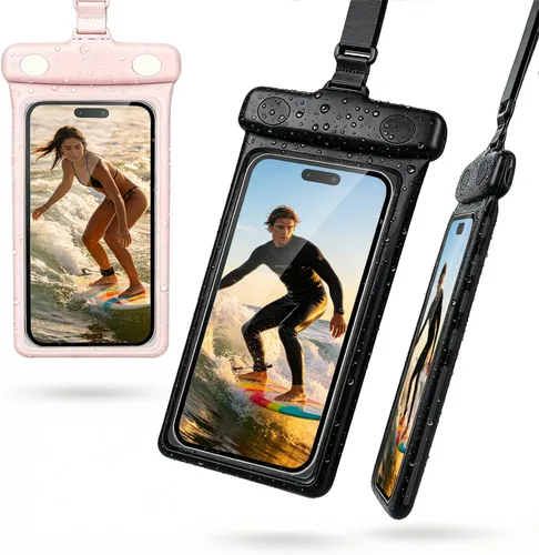 wellhouse Funda impermeable para teléfono, funda impermeable para iPhone 17, 16, 15, 14, 13 Pro Max XS Samsung, IPX8 3D bolsa seca para teléfono