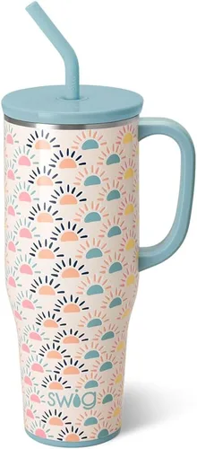 Miniatura 21 de Swig Life - Taza Mega de 40 onzas, Taza de 40 oz con asa y pajita, apta para portavasos, apta para lavavajillas, taza aislante extra grande