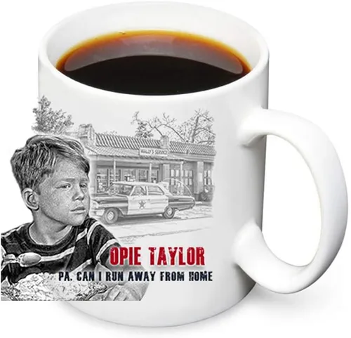 Miniatura 16 de Brotherhood Mayberry Mt Airy Sheriff Aunt Bea's Pickles Oregon Nueva Escocia Wally's Service Andy Griffith - Tazas de café de cerámica blanca de 11