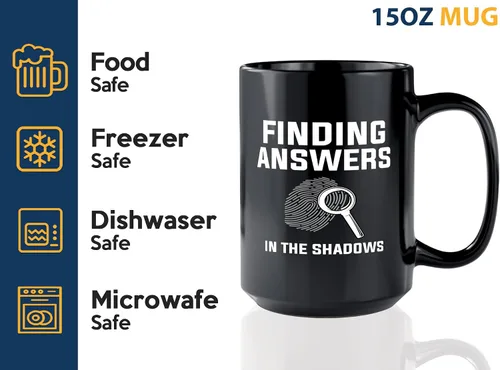 Miniatura 4 de Taza de café detective de 15 onzas, color negro, encontrando respuestas en - oficial de policía policía patrulla detective sheriff aplicación