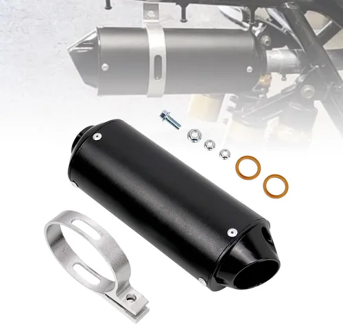 Sporacingrts Silenciador de escape negro de 26 mm 1.02 pulgadas, silenciador para moto de tierra Compatible con QUAD ATV 4 Wheeler Dune Buggy, moto