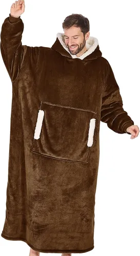 Miniatura 28 de yescool - Cobija con capucha, sudadera de franela de forro polar sherpa para adultos, mujeres y hombres, talla única