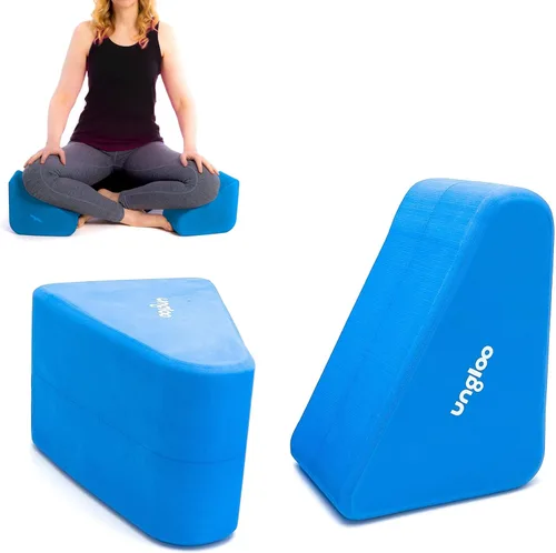 Miniatura 11 de Ungloo Cuñas de bloque de yoga de apoyo para meditación sentada: eleva las rodillas, reduce la presión de la cadera y mejora la postura de las Gris