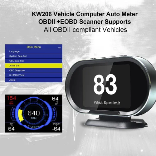 Miniatura 6 de Lector de código de escáner OBD2 2 en 1 y pantalla frontal HUD automática compatible con los 10 modos de prueba OBDII en todos los vehículos