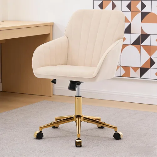 Miniatura 23 de Sillas de escritorio de oficina en casa, cómoda silla de computadora de terciopelo con asiento de respaldo, 300 libras de altura ajustable silla