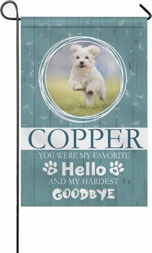 Miniatura 15 de Bandera conmemorativa personalizada para perros, banderas personalizadas con nombre de foto de mascota perdida, conmemoración para perros, Bandera