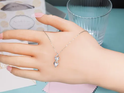 Miniatura 7 de Regalos para hermanas de hermana, collar de plata de ley con dos infinitos entrelazados con doble corazón, joyería de cumpleaños, collares de regalo