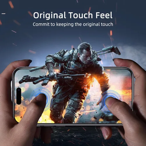 Miniatura 8 de Protector de pantalla de privacidad Ruwa para iPhone 14 Pro Max [Pack de 3] [17 cm] Película de vidrio templado para pantalla con marco