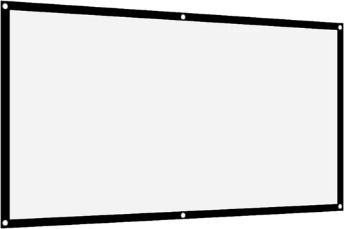 Miniatura 10 de VBESTLIFE Pantalla de proyección, portátil 16:9 plegable, sin arrugas, cortina blanca con agujeros para colgar para acampar al aire libre película