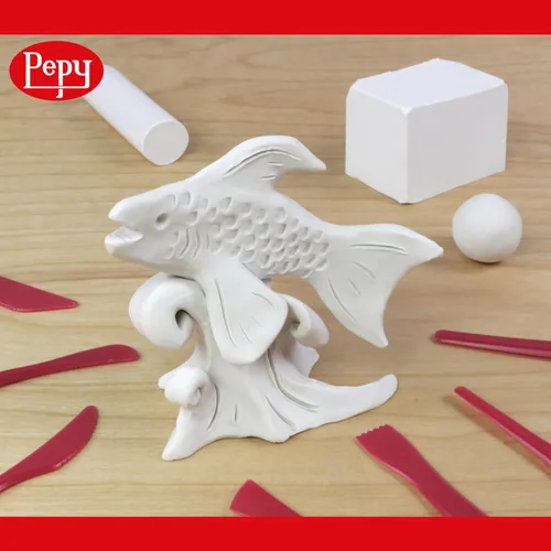 Miniatura 4 de Pepy Arcilla de modelado de plastilina a base de aceite reutilizable y no seca, blanca, 2 libras, sin azufre y no tóxica, ideal para niños